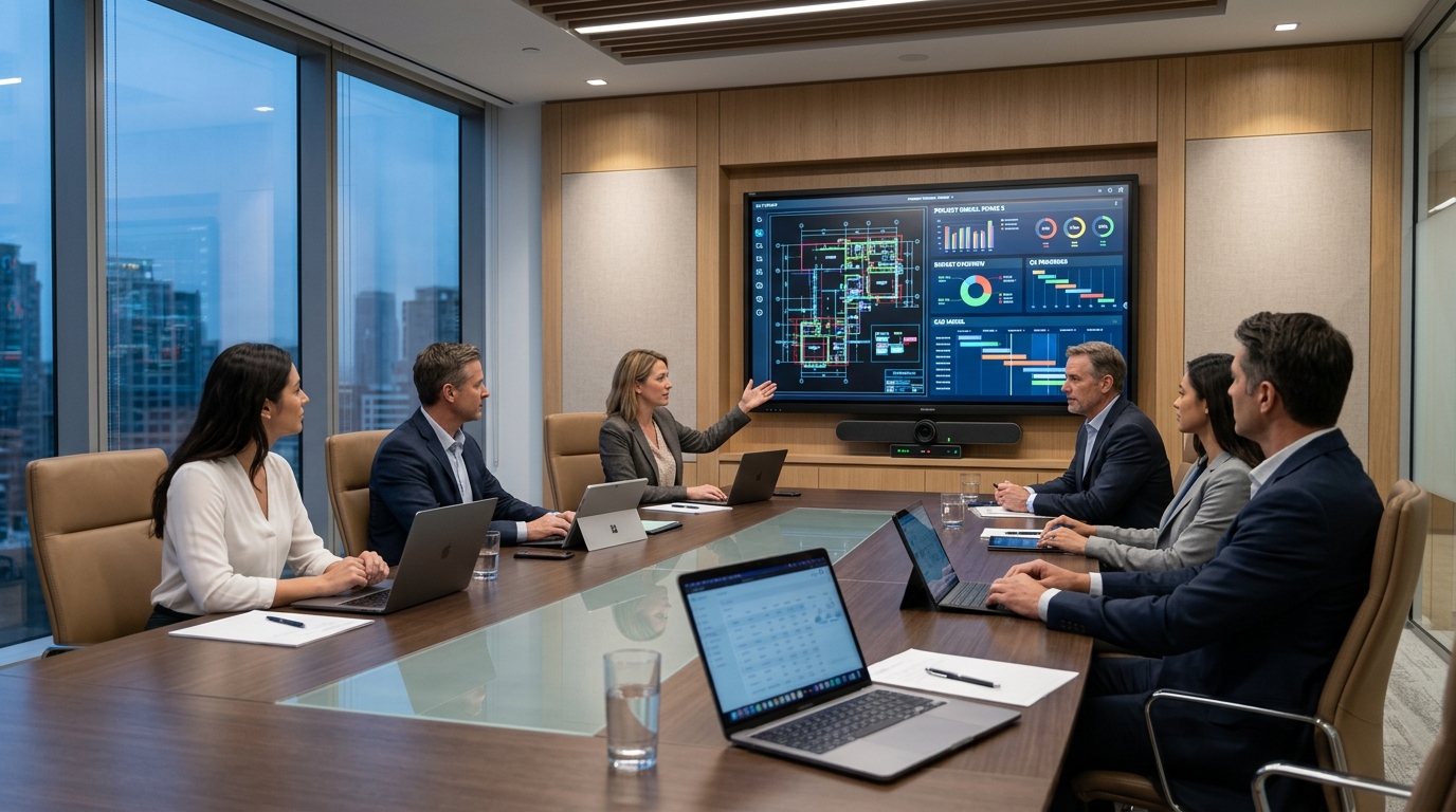 Workstation dan Layar Monitor Kantor