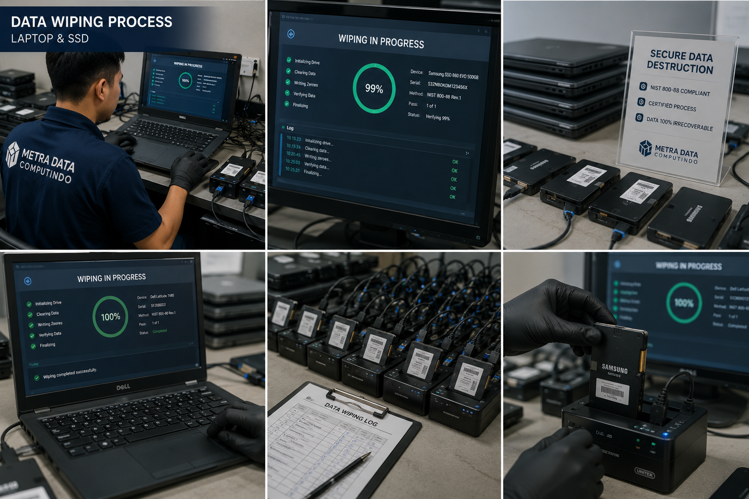 Sanitasi Data Enterprise SSD dan NVMe Storage PT Metra Data Computindo